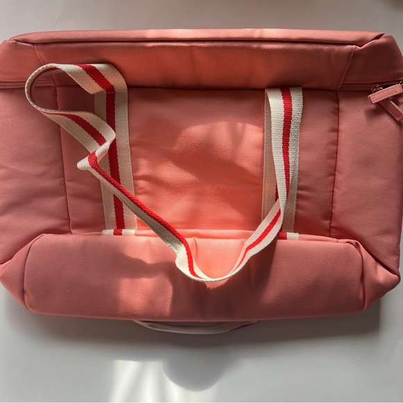 L*Space Pink with Red/White Color Block Stripe Coastal Cooler Bag NWT - Picture 12 of 14
